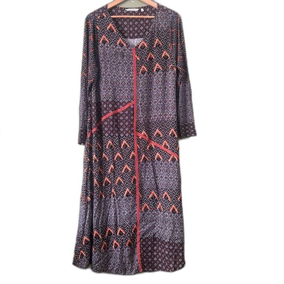 Soft Surroundings Mercado Long Sleeve Sequin Embroidered Boho Dress Sz PXL - Picture 2 of 9
